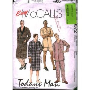 McCalls 8372 Mens‎ Robe Nightshirt Pajamas Sewing Pattern Size Medium 38-40 1996